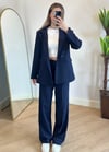 Wany Lacivert Oversize Blazer Ceket Takım