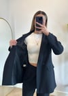 Wany Siyah Oversize Blazer Ceket