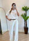 Wena Oversize Yarım Kol Beyaz Basic T-shirt