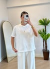 Wena Oversize Yarım Kol Beyaz Basic T-shirt