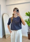 Wena Oversize Yarım Kol Füme Basic T-shirt