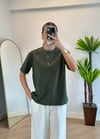 Wena Oversize Yarım Kol Haki Basic T-shirt