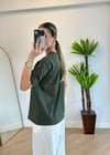 Wena Oversize Yarım Kol Haki Basic T-shirt