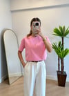 Wena Oversize Yarım Kol Pembe Basic T-shirt