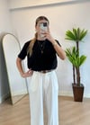Wena Oversize Yarım Kol Siyah Basic T-shirt
