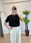 Wena Oversize Yarım Kol Siyah Basic T-shirt