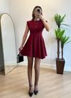 Zara Bordo Pileli Elbise
