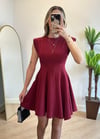 Zara Bordo Pileli Elbise