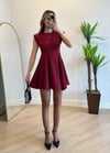 Zara Bordo Pileli Elbise