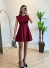 Zara Bordo Pileli Elbise
