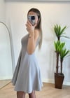 Zara Pileli Gri Elbise