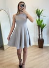Zara Pileli Gri Elbise