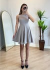Zara Pileli Gri Elbise