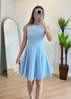 Zara Pileli Mavi Elbise