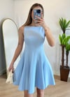 Zara Pileli Mavi Elbise