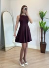 Zara Pileli Mürdüm Elbise