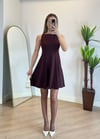 Zara Pileli Mürdüm Elbise