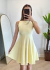 Zara Pileli Sarı Elbise