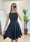 Zara Pileli Siyah Elbise