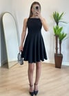 Zara Pileli Siyah Elbise