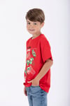 Bisiklet Yaka Kırmızı Renk Erkek Çocuk Tshirt