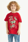 Bisiklet Yaka Kırmızı Renk Erkek Çocuk Tshirt