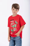 Bisiklet Yaka Kırmızı Renk Erkek Çocuk Tshirt