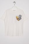 Bisiklet Yaka Kısa Kol Canavar Baskılı Ekru Renk Erkek Çocuk Tshirt