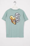 Bisiklet Yaka Kısa Kol Canavar Baskılı Cagla Yesil Renk Erkek Çocuk Tshirt
