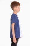 Bisiklet Yaka Kısa Kol Çift Renkli İndigo Renk Erkek Çocuk Tshirt