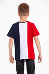 Bisiklet Yaka Kısa Kol Feel The Vıbe Baskılı Çift Renkli Lacivert Renk Erkek Çocuk Tshirt