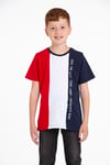 Bisiklet Yaka Kısa Kol Feel The Vıbe Baskılı Çift Renkli Lacivert Renk Erkek Çocuk Tshirt