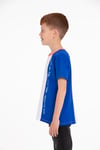 Bisiklet Yaka Kısa Kol Feel The Vıbe Baskılı Çift Renkli Saks Renk Erkek Çocuk Tshirt