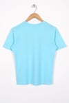 Bisiklet Yaka Kısa Kol Yazı Baskılı Acik Mavi Renk Erkek Çocuk Tshirt