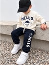ekru hello baskılı