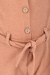 Kare Yaka Askılı Kol Fırfır Detaylı Vizon Renk Renk Kız Cocuk Salopet