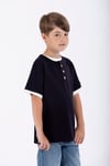 Patlı Düğmeli 2'Li Beyaz Lacivert Renk Erkek Çocuk Tshirt