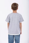  Patlı Düğmeli Basıc Ekru Gri Renk Erkek Çocuk Tshirt