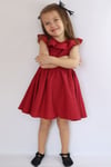 Parla Kids Kız Çocuk Bordo Cherry Fiyonklu Fırfırlı Elbise Toka Takım, İNDİRİM – Parla Kids resmi ürün görseli