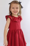 Parla Kids Kız Çocuk Bordo Cherry Fiyonklu Fırfırlı Elbise Toka Takım, İNDİRİM – Parla Kids resmi ürün görseli