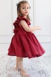 Parla Kids Kız Çocuk Bordo Cherry Fiyonklu Fırfırlı Elbise Toka Takım, İNDİRİM – Parla Kids resmi ürün görseli