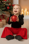 Parla Kids Kız Bebek Kırmızı İspanyol Paça Yüksek Bel Lastikli Tayt Pantolon ALT-0004.3, İNDİRİM – Parla Kids resmi ürün görseli