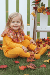 Parla Kids Kız Bebek Lotus Hardal Çiçekli Uzun Kollu Çıtçıtlı Yakalı Tulum, Salopetler – Parla Kids resmi ürün görseli