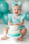 Parla Kids Mintfarbenes Baby Salopette aus Baumwolle mit Haarband, İNDİRİM – Parla Kids resmi ürün görseli