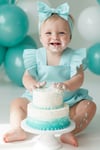 Parla Kids Mintfarbenes Baby Salopette aus Baumwolle mit Haarband, İNDİRİM – Parla Kids resmi ürün görseli