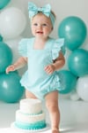Parla Kids Mintfarbenes Baby Salopette aus Baumwolle mit Haarband, İNDİRİM – Parla Kids resmi ürün görseli