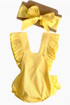 Parla Kids Kız Bebek Sarı Pamuklu Salopet Bandana Takım, İNDİRİM – Parla Kids resmi ürün görseli