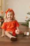Parla Kids Kız Bebek Sunny Turuncu Madonna Yaka Şortlu Bandana Alt Üst Takım TKM-0132.11, İNDİRİM – Parla Kids resmi ürün görseli