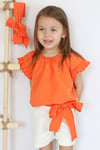 Parla Kids Kız Bebek Sunny Turuncu Madonna Yaka Şortlu Bandana Alt Üst Takım TKM-0132.11, İNDİRİM – Parla Kids resmi ürün görseli