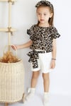 Parla Kids Kız Bebek Viskon Leopar Madonna Yaka Şortlu Bandana Alt Üst Takım , İNDİRİM – Parla Kids resmi ürün görseli